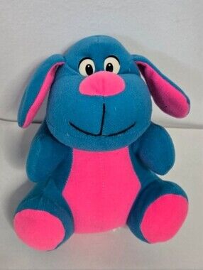 Vintage Cloud 9 Dog Plush 7"  Stuffed Animal Pink & Blue